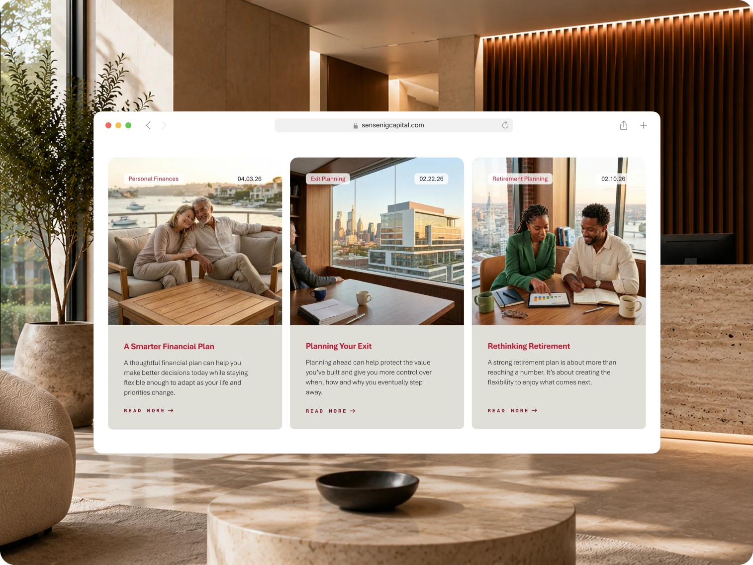 Sensenig Capital website design